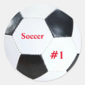 Futbol Voetbal Sportnaam en leeftijd Ronde Sticker (Voorkant)