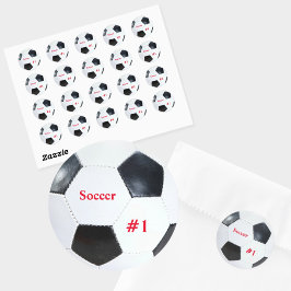Futbol Voetbal Sportnaam en leeftijd Ronde Sticker