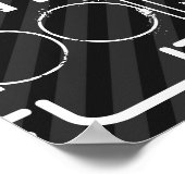 Futbol; zwarte en donkergrijze strepen poster (Hoek)