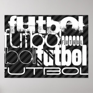 Futbol; zwarte en donkergrijze strepen poster