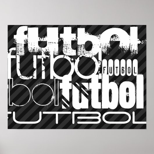 Futbol; zwarte en donkergrijze strepen poster (Voorkant)