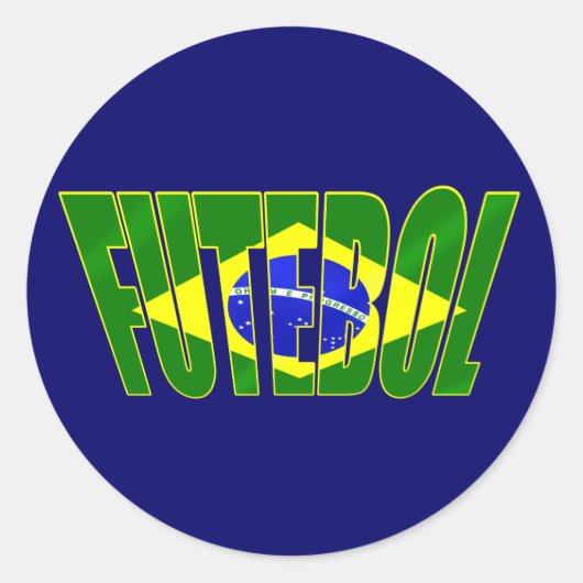 Futebol Brasil Bandeira Braziliaanse vlag Futebol Ronde Sticker (Voorkant)