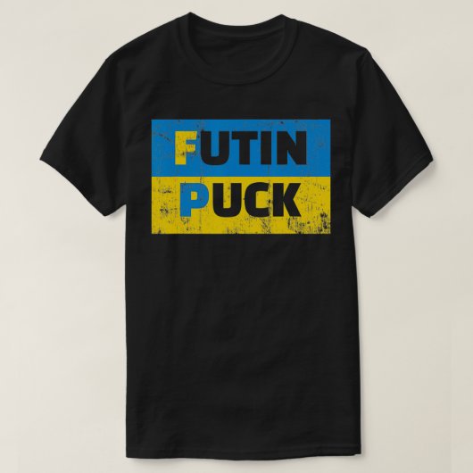 Futin Puck Pro Ukraine voor meer vrede in de werel T-shirt (Design voorkant)