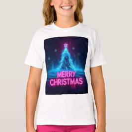 Futistische Kerstmis Glow Ontwerp T-shirt
