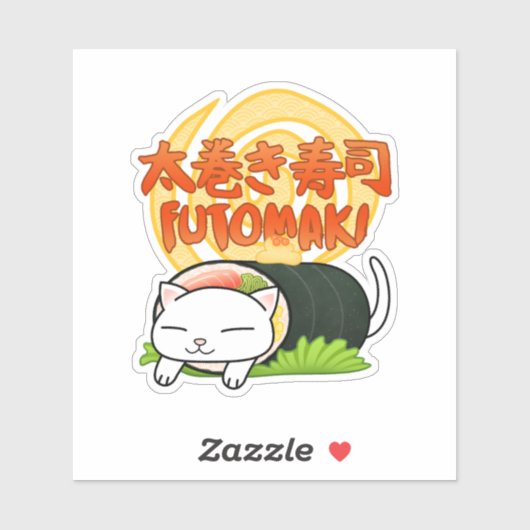 Futomaki Sushi Cat Sticker (Vel)