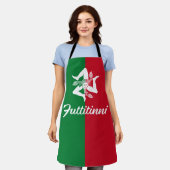 Futtitinni Sicilië Trinacria Apron Schort (Gedragen)