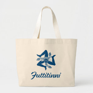 Futtitinni Sicily Trinacria Personalized Grote Tote Bag