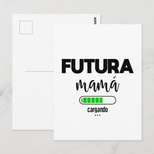 Futura mamá cargando briefkaart (Voorkant / Achterkant)