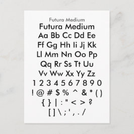 Futura Medium - Zazzle Font Sampler Blad Briefkaart