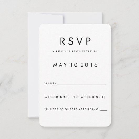 Futura Modern RSVP-kaart RSVP Kaartje (Voorkant)