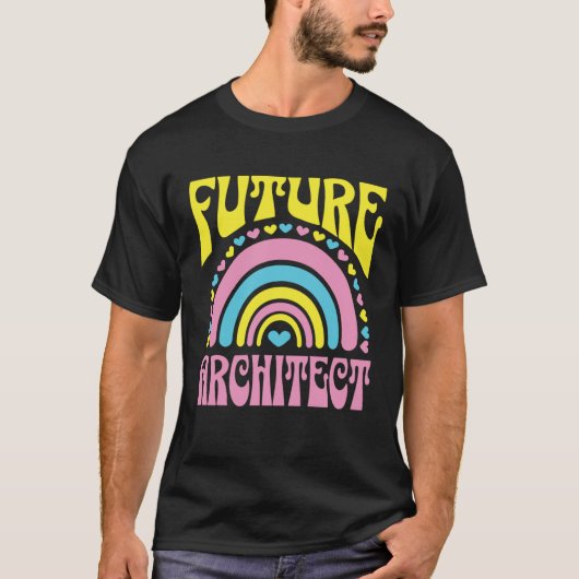 Future Architect Bright Retro Rainbow Architects T T-shirt (Voorkant)
