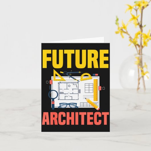 Future Architect Funny Architecture Architect Kaart (Gele Bloem)