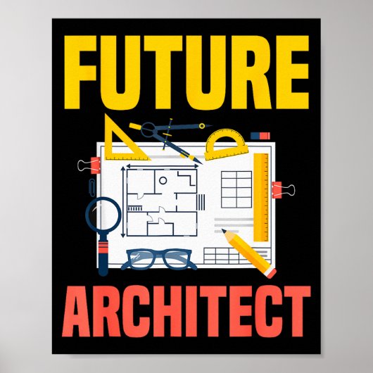 Future Architect Funny Architecture Architect  Poster (Voorkant)