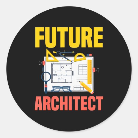 Future Architect Funny Architecture Architect Ronde Sticker (Voorkant)