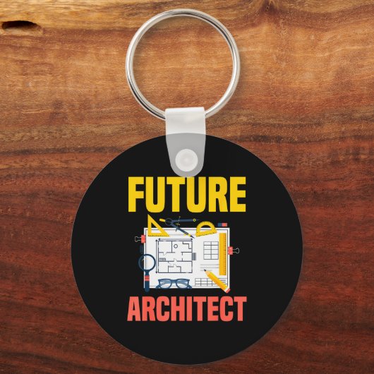 Future Architect Funny Architecture Architect Sleutelhanger (Voorkant)