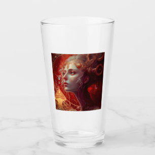 Future Art Nouveau Woman Glass Tumbler
