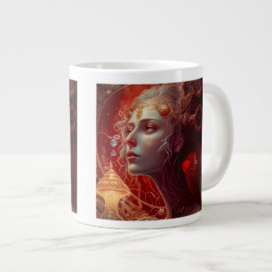 Future Art Nouveau Woman Jumbo Mok