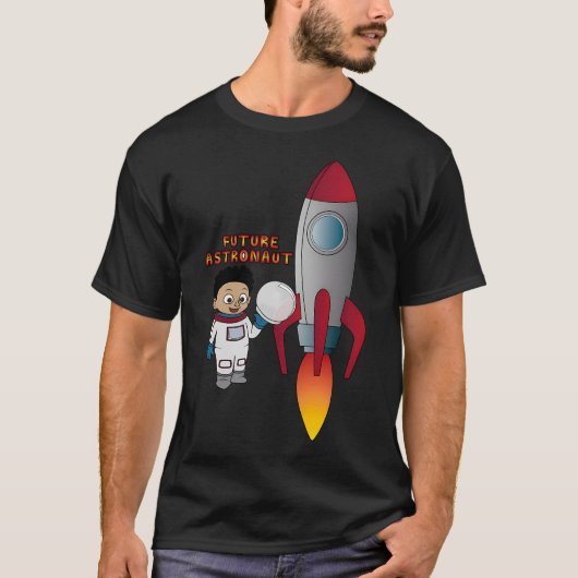 'Future Astronaut' Met Raket (AFRO) T-shirt (Voorkant)