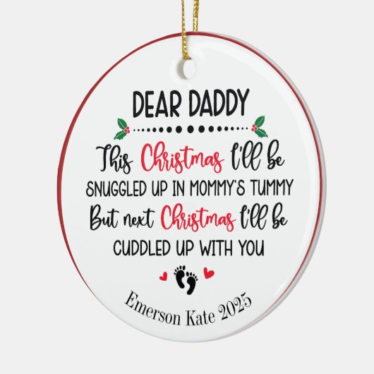 Future Baby's vader Kerstmis Keramisch Ornament (Links)