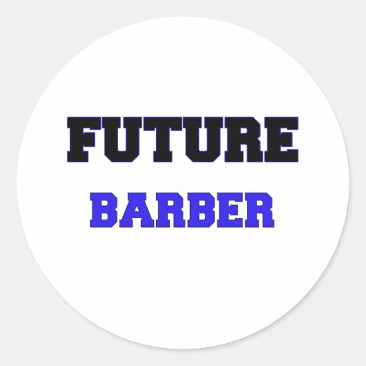 Future Barber Ronde Sticker (Voorkant)