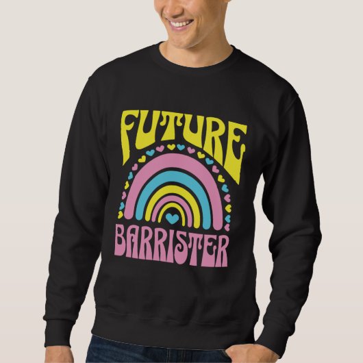 Future Barrister Bright Retro Rainbow Barristers T Trui (Voorkant)