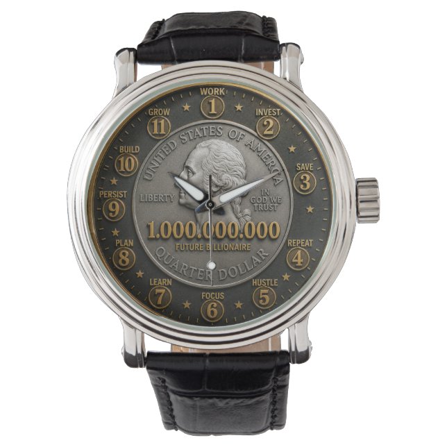 Future Billionaire Mindset Millionaire  Horloge (Voorkant)