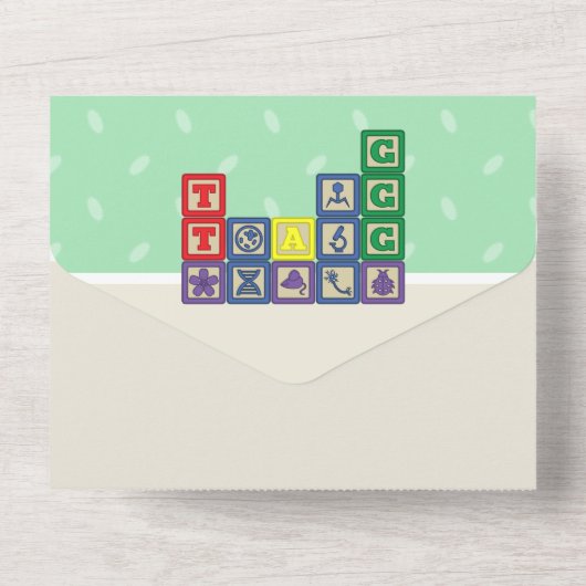 Future Biologist's Blocks All-in-One uitnodiging (Achterkant)