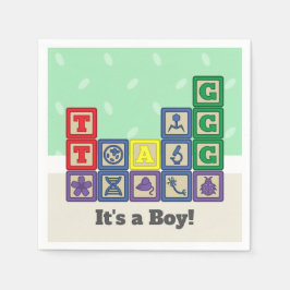 Future Biologist's Blocks Baby shower servetten