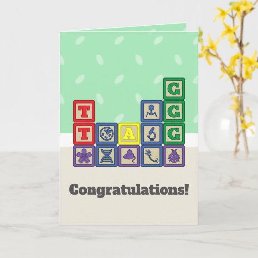 Future Biologist's Blocks Greeting Card Kaart (Gele Bloem)