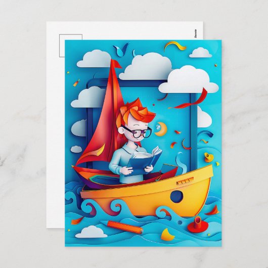 Future Boat Builder Dream voor kinderen Feestdagenkaart (Voorkant / Achterkant)