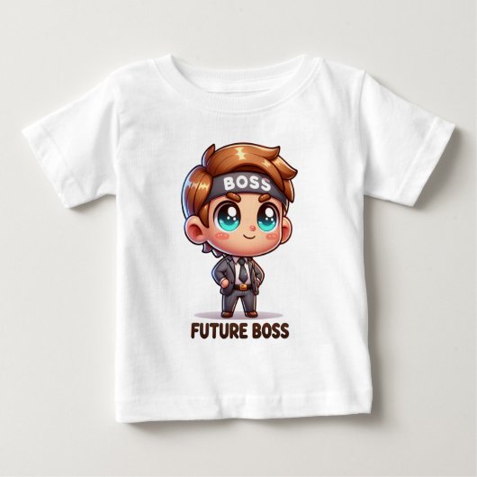 Future Boss Kinder T-shirt - Schattige Cartoon (Voorkant)