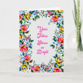 Future Bright Floral Graduation & Celebration Card Kaart (Voorkant)