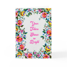 Future Bright Floral Graduation & Celebration Card