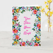 Future Bright Floral Graduation & Celebration Card Kaart (Gele Bloem)