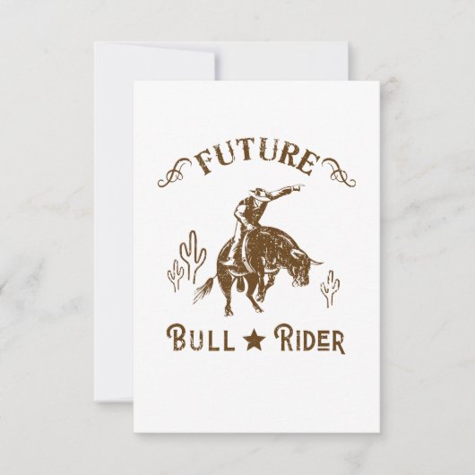 Future Bull Rider Cowboy Western Men RSVP Kaartje (Voorkant)