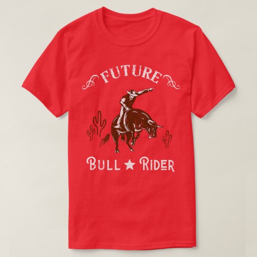 Future Bull Rider Cowboy Westerne Texas T-shirt (Design voorkant)