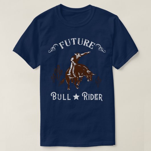 Future Bull Rider Cowboy Westerne Texas T-shirt (Design voorkant)
