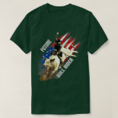 Future Bull Rider Gift Patriottic American Flag vo T-shirt (Design voorkant)