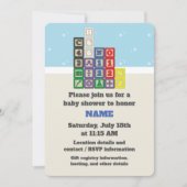 Future Chemist's Blocks Baby shower Invitation Kaart (Voorkant)
