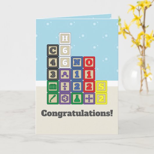 Future Chemist's Blocks Greeting Card Kaart (Gele Bloem)