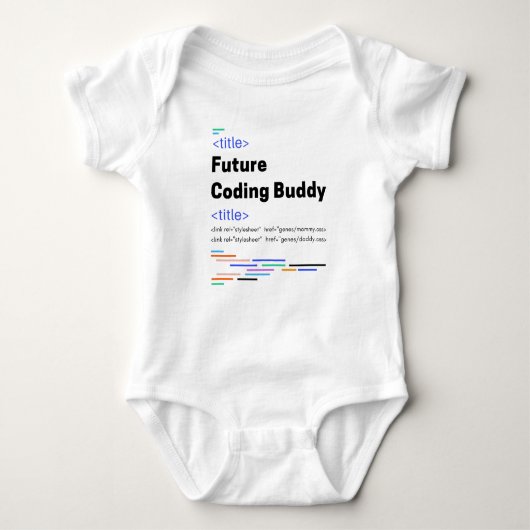 Future Coding Buddy Schattige Ontwikkelaar Romper (Voorkant)