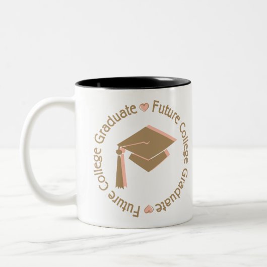 Future College Afstuderen Girl Tweekleurige Koffiemok (Links)