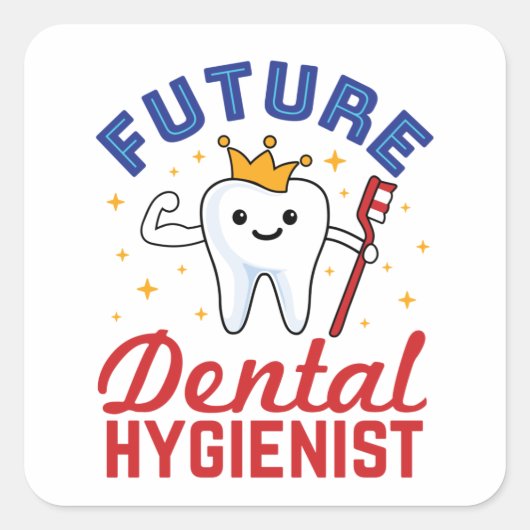 Future Dental Hygienist RDH Vierkante Sticker (Voorkant)