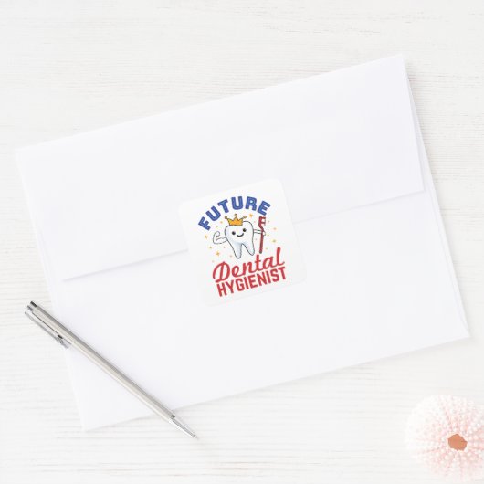 Future Dental Hygienist RDH Vierkante Sticker (Envelop)