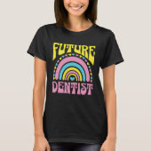 Future Dentist Bright Retro Rainbow Dentists Train T-shirt (Voorkant)