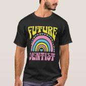 Future Dentist Bright Retro Rainbow Dentists Train T-shirt (Voorkant)