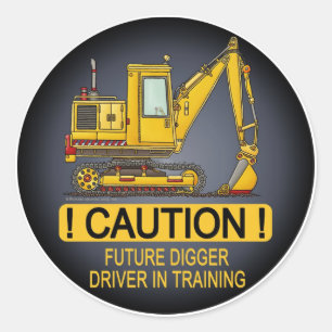 Future Digger Shovel Driver Kinder Sticker
