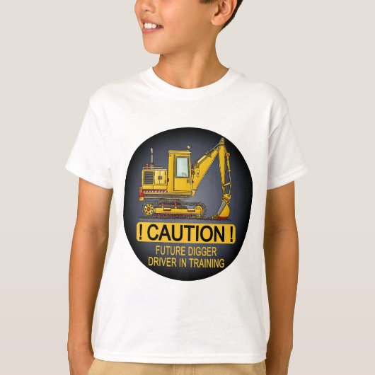 Future Digger Shovel Driver Kinder T-Shirt (Voorkant)