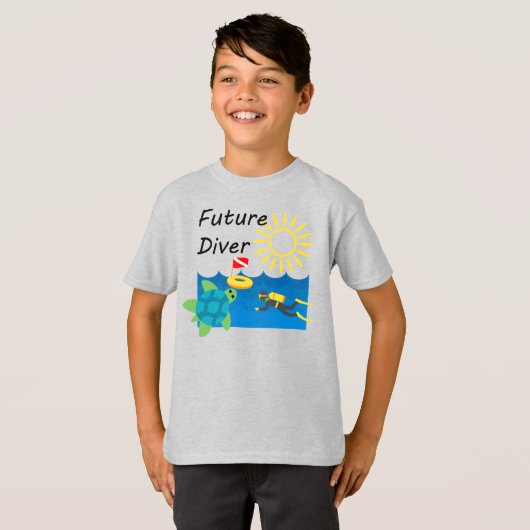 Future Diver Designer - Kinderen Basic T-Shirt (Voorkant volledig)
