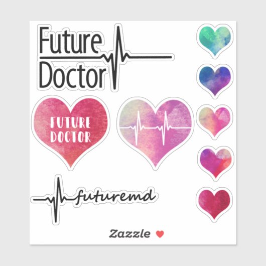 Future Doctor - Hart - Sticker Collectie (Vel)